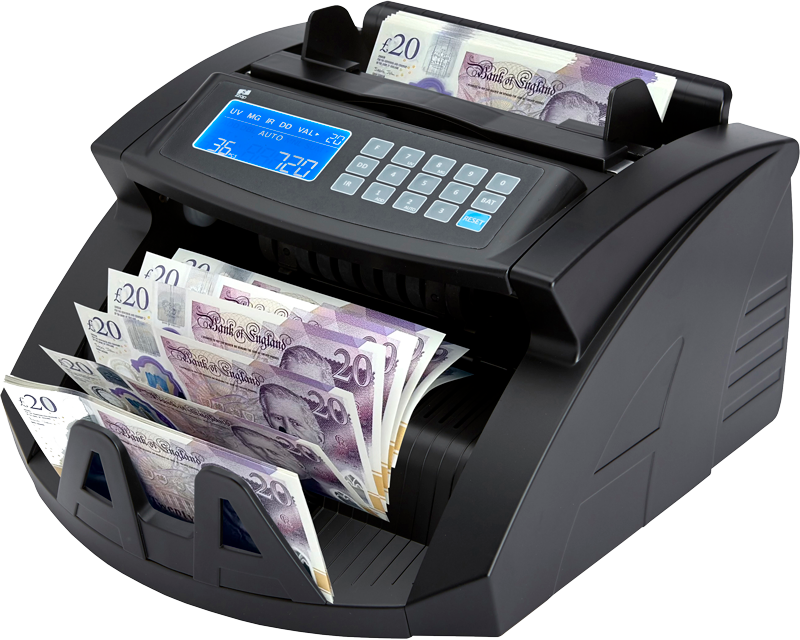 ZZap-NC20i-Money-Counter-Machine-Cash-Counter-Currency-Note-Banknote-Count-Detector-Counts the total VALUE & quantity for SORTED banknotes