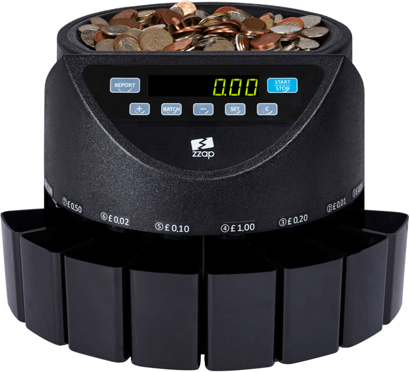 CS20 Coin Counting Machine | Counts 220 coins per/min | ZZap