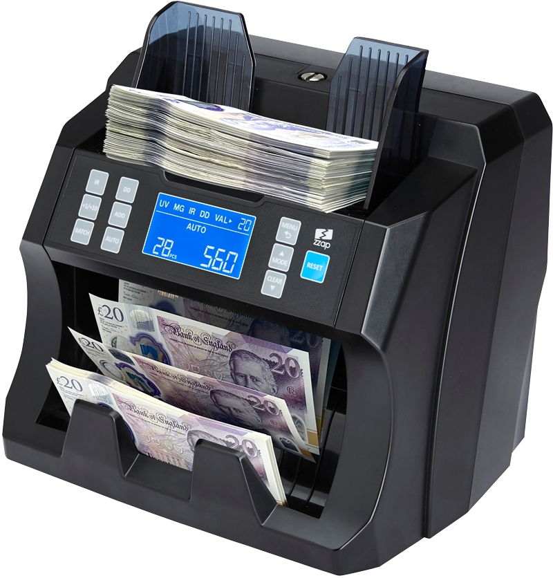 ZZap-NC25-Money-Counter-Currency-Note-Banknote-Count-Detector-Cash-Machine-Counts the total VALUE & quantity for SORTED banknotes