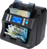 ZZap NC25 Compteuse de billets - Compteuse d'argent - Détecteur de faux billets Compte la VALEUR et la quantité totales des billets TRIÉS.