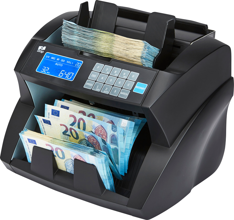 ZZap NC30 Compteuse de billets - Compteuse d'argent - Détecteur de faux billets a Vitesse de comptage leader sur le marché - 1.900 billets par minute (réglable)