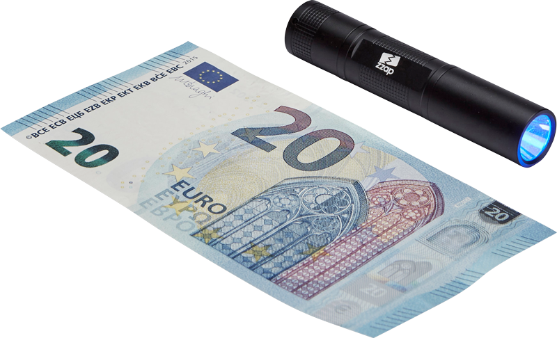 ZZap D5 Détecteur de faux billets - La lumière UV vérifie les marques UV sur les billets de banque