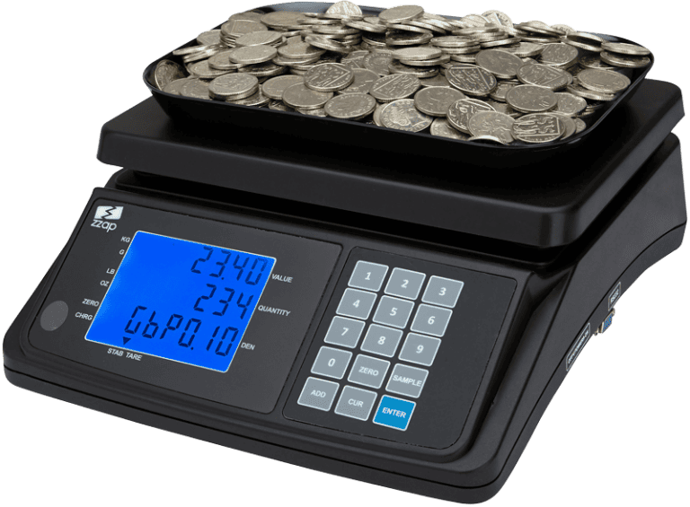 ZZap MS20+ Coin Scale: Precision Counting | Coin Weight Scale - ZZap