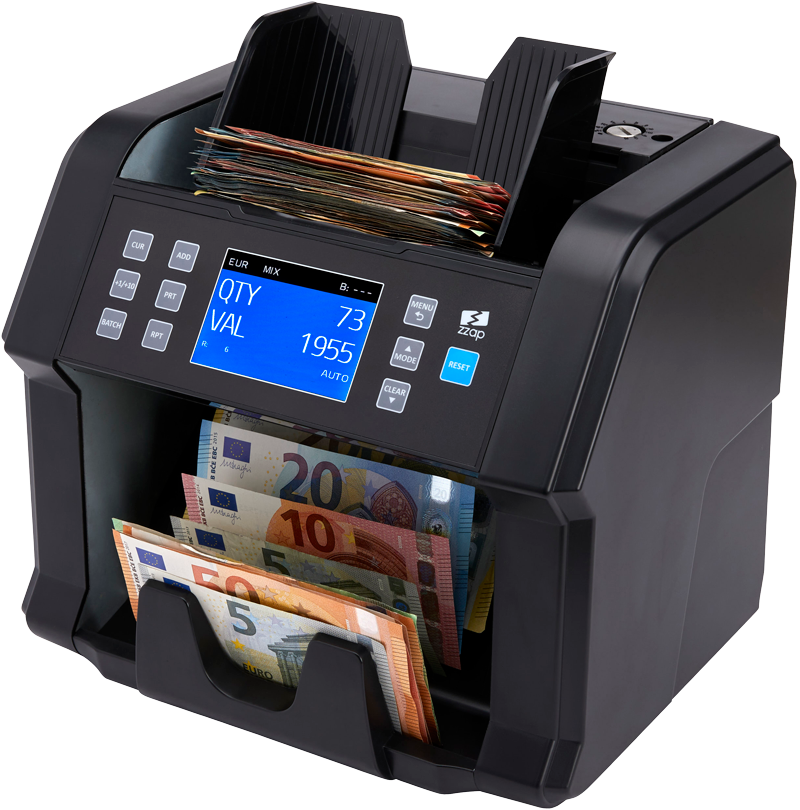 ZZap-NC50-Compteur de valeur-compteur d'argent-détecteur de faux billets-Comptage de la valeur des billets mélangés en euros, livres sterling, CZK et PLN