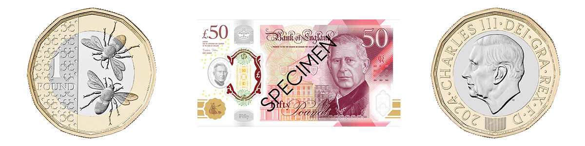 ZZap money counters compatible with NEW KING CHARLES BANKNOTES AND COINS